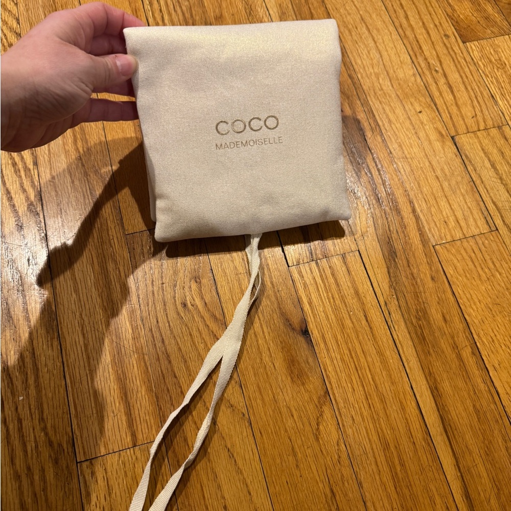 CHANEL Cream Double-Zip Pouch